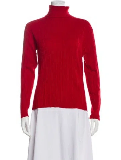 Pre-owned Neiman Marcus Cashmere Turtleneck Sweater In Red