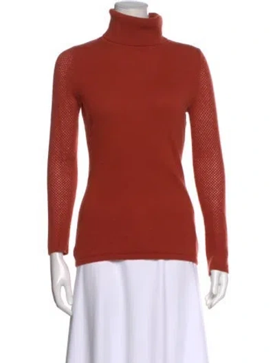 Pre-owned Neiman Marcus Cashmere Turtleneck Sweater In Red