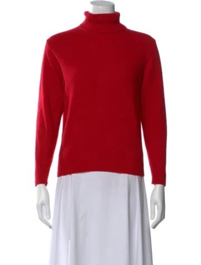 Pre-owned Neiman Marcus Cashmere Turtleneck Sweater In Red