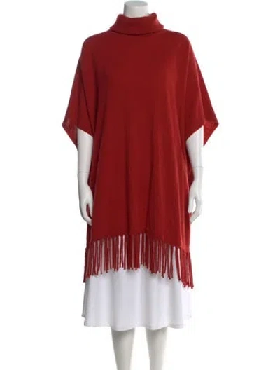 Pre-owned Neiman Marcus Cashmere Turtleneck Sweater In Red