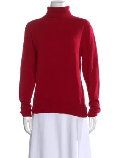 Pre-owned Neiman Marcus Cashmere Turtleneck Sweater In Red