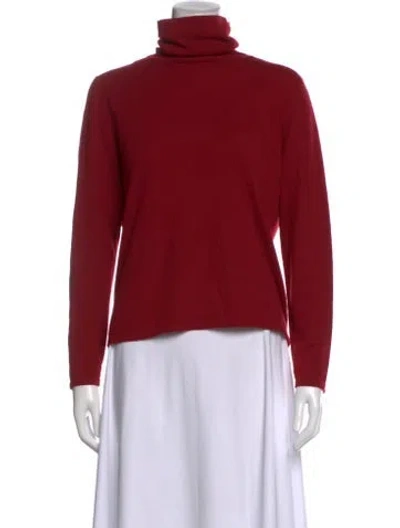 Pre-owned Neiman Marcus Cashmere Turtleneck Sweater In Red