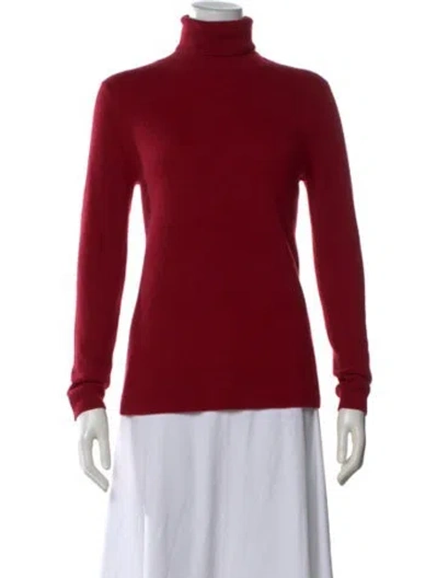 Pre-owned Neiman Marcus Cashmere Turtleneck Sweater In Red