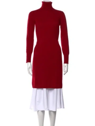 Pre-owned Neiman Marcus Cashmere Turtleneck Sweater In Red