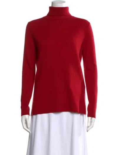 Pre-owned Neiman Marcus Cashmere Turtleneck Sweater In Red