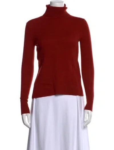 Pre-owned Neiman Marcus Cashmere Turtleneck Sweater In Red
