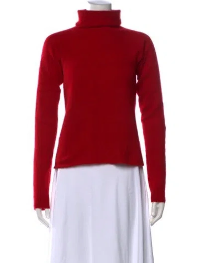 Pre-owned Neiman Marcus Cashmere Turtleneck Sweater In Red