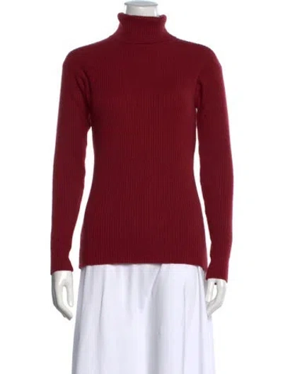 Pre-owned Neiman Marcus Cashmere Turtleneck Sweater In Red