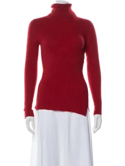 Pre-owned Neiman Marcus Cashmere Turtleneck Sweater In Red