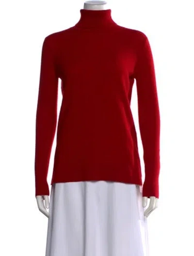 Pre-owned Neiman Marcus Cashmere Turtleneck Sweater In Red