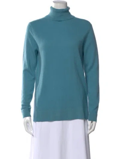 Pre-owned Neiman Marcus Cashmere Turtleneck Sweater W/ Tags In Blue