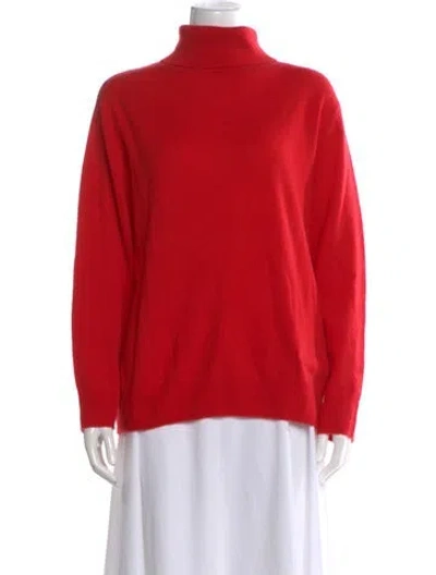 Pre-owned Neiman Marcus Cashmere Turtleneck Sweater W/ Tags In Red