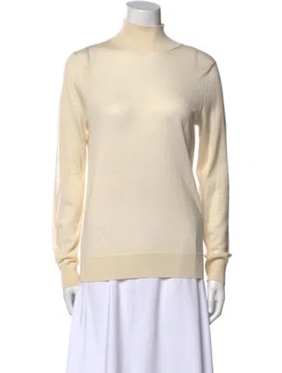 Pre-owned Neiman Marcus Cashmere Turtleneck Sweater W/ Tags In White
