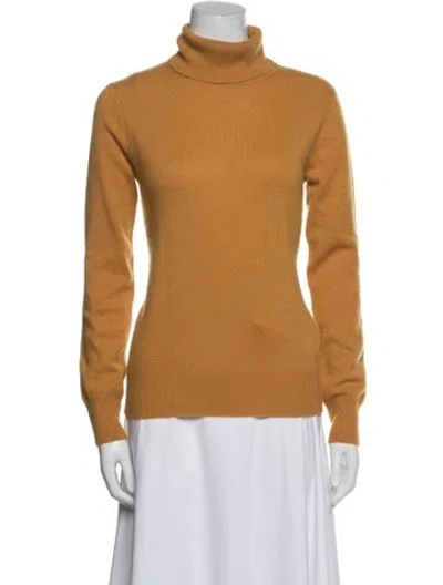 Pre-owned Neiman Marcus Cashmere Turtleneck Sweater In Yellow