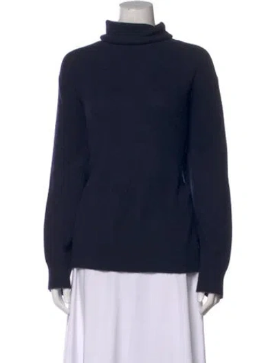Pre-owned Neiman Marcus Cashmere Turtleneck Top In Blue