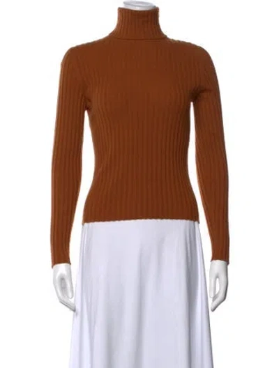 Pre-owned Neiman Marcus Cashmere Turtleneck Top In Brown