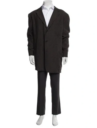 Pre-owned Neiman Marcus Cashmere Tweed Pattern Jacket In Grey