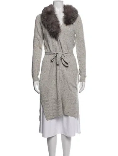 Pre-owned Neiman Marcus Cashmere Tweed Pattern Sweater W/ Tags In Gray