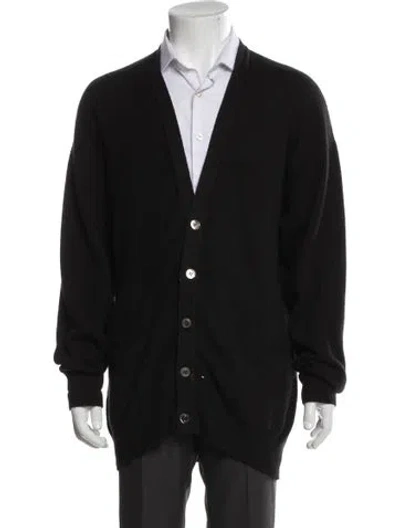 Pre-owned Neiman Marcus Cashmere V-neck Cardigan In Black