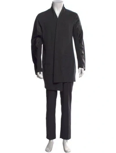 Pre-owned Neiman Marcus Cashmere V-neck Cardigan In Gray