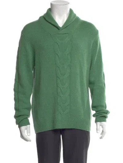 Pre-owned Neiman Marcus Cashmere V-neck Pullover In Green