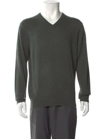 Pre-owned Neiman Marcus Cashmere V-neck Pullover W/ Tags In Gray