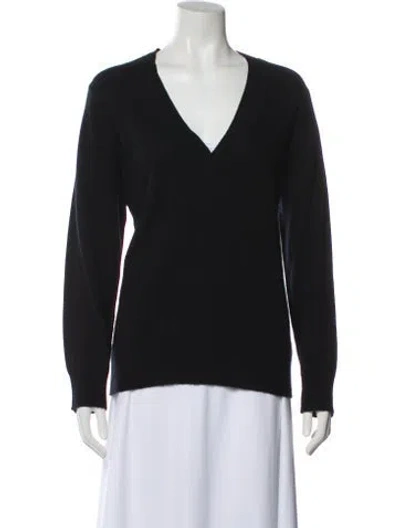 Pre-owned Neiman Marcus Cashmere V-neck Sweater In Black