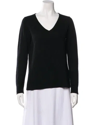 Pre-owned Neiman Marcus Cashmere V-neck Sweater In Black