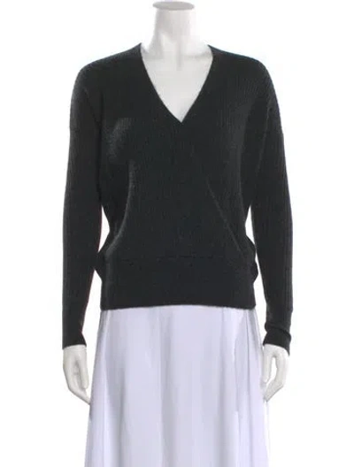 Pre-owned Neiman Marcus Cashmere V-neck Sweater In Black