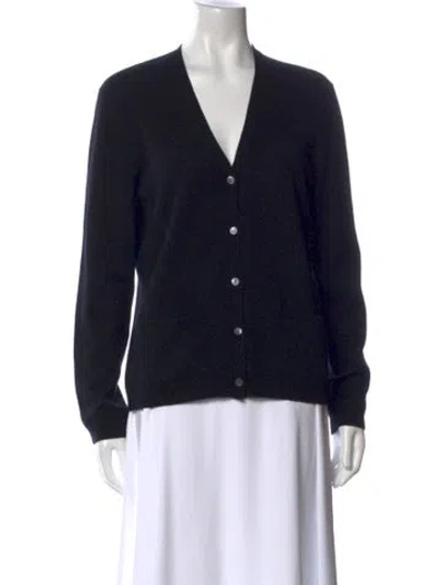 Pre-owned Neiman Marcus Cashmere V-neck Sweater In Black
