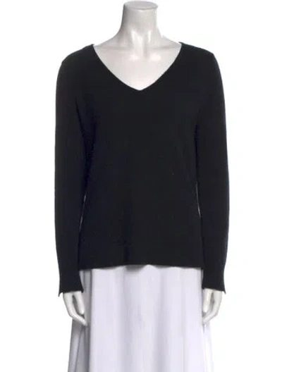 Pre-owned Neiman Marcus Cashmere V-neck Sweater In Black