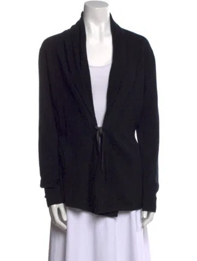 Pre-owned Neiman Marcus Cashmere V-neck Sweater In Black