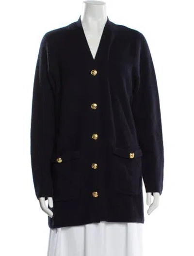 Pre-owned Neiman Marcus Cashmere V-neck Sweater In Black