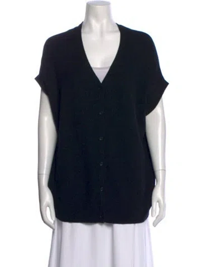 Pre-owned Neiman Marcus Cashmere V-neck Sweater In Black