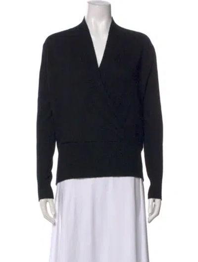 Pre-owned Neiman Marcus Cashmere V-neck Sweater In Black