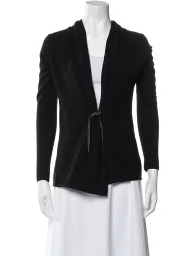 Pre-owned Neiman Marcus Cashmere V-neck Sweater In Black