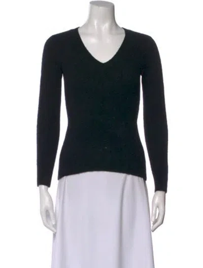 Pre-owned Neiman Marcus Cashmere V-neck Sweater In Black