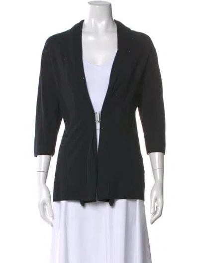 Pre-owned Neiman Marcus Cashmere V-neck Sweater In Black