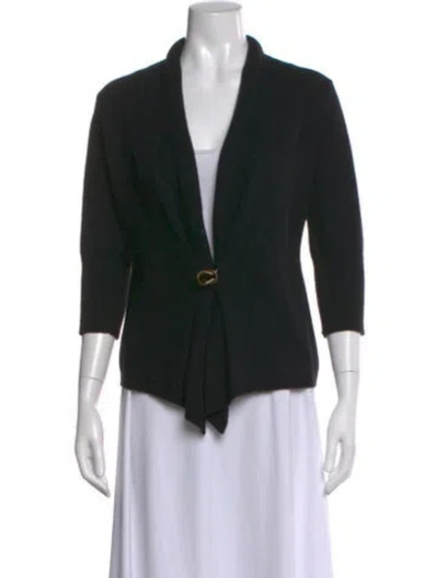 Pre-owned Neiman Marcus Cashmere V-neck Sweater In Black