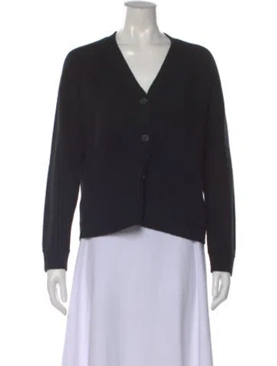 Pre-owned Neiman Marcus Cashmere V-neck Sweater In Black