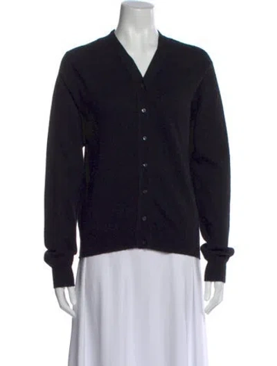Pre-owned Neiman Marcus Cashmere V-neck Sweater In Black