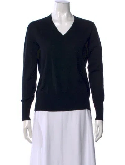 Pre-owned Neiman Marcus Cashmere V-neck Sweater In Black