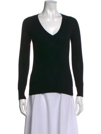 Pre-owned Neiman Marcus Cashmere V-neck Sweater In Black