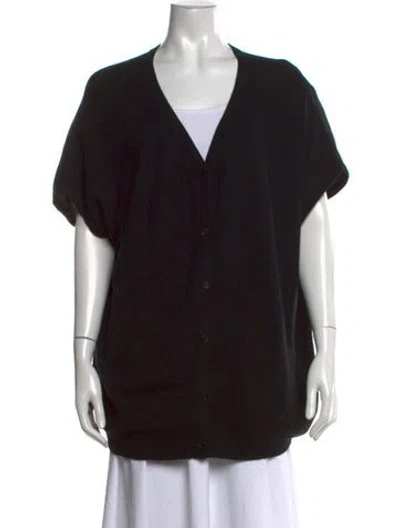 Pre-owned Neiman Marcus Cashmere V-neck Sweater In Black