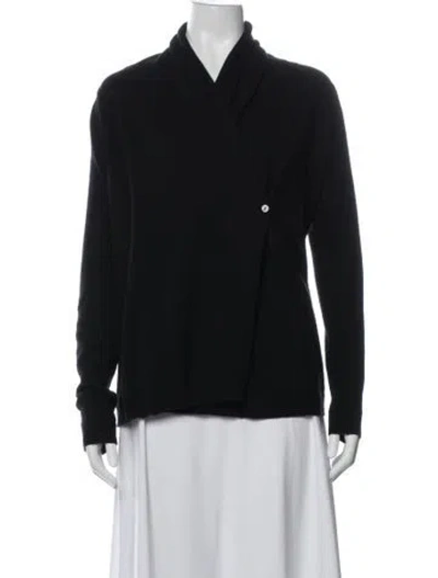 Pre-owned Neiman Marcus Cashmere V-neck Sweater In Black