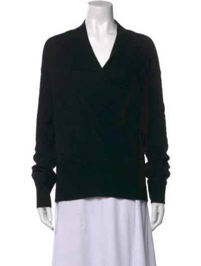 Pre-owned Neiman Marcus Cashmere V-neck Sweater In Black