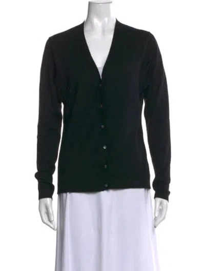 Pre-owned Neiman Marcus Cashmere V-neck Sweater In Black