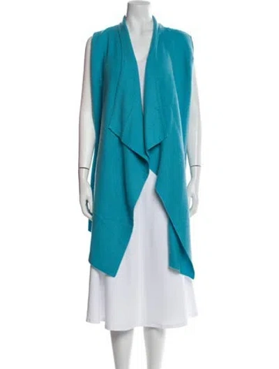 Pre-owned Neiman Marcus Cashmere V-neck Sweater In Blue