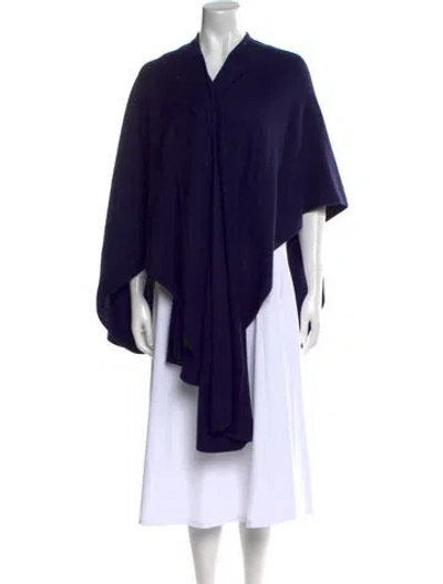 Pre-owned Neiman Marcus Cashmere V-neck Sweater In Blue