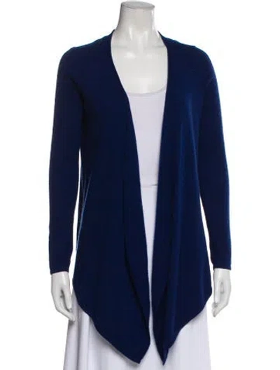 Pre-owned Neiman Marcus Cashmere V-neck Sweater In Blue